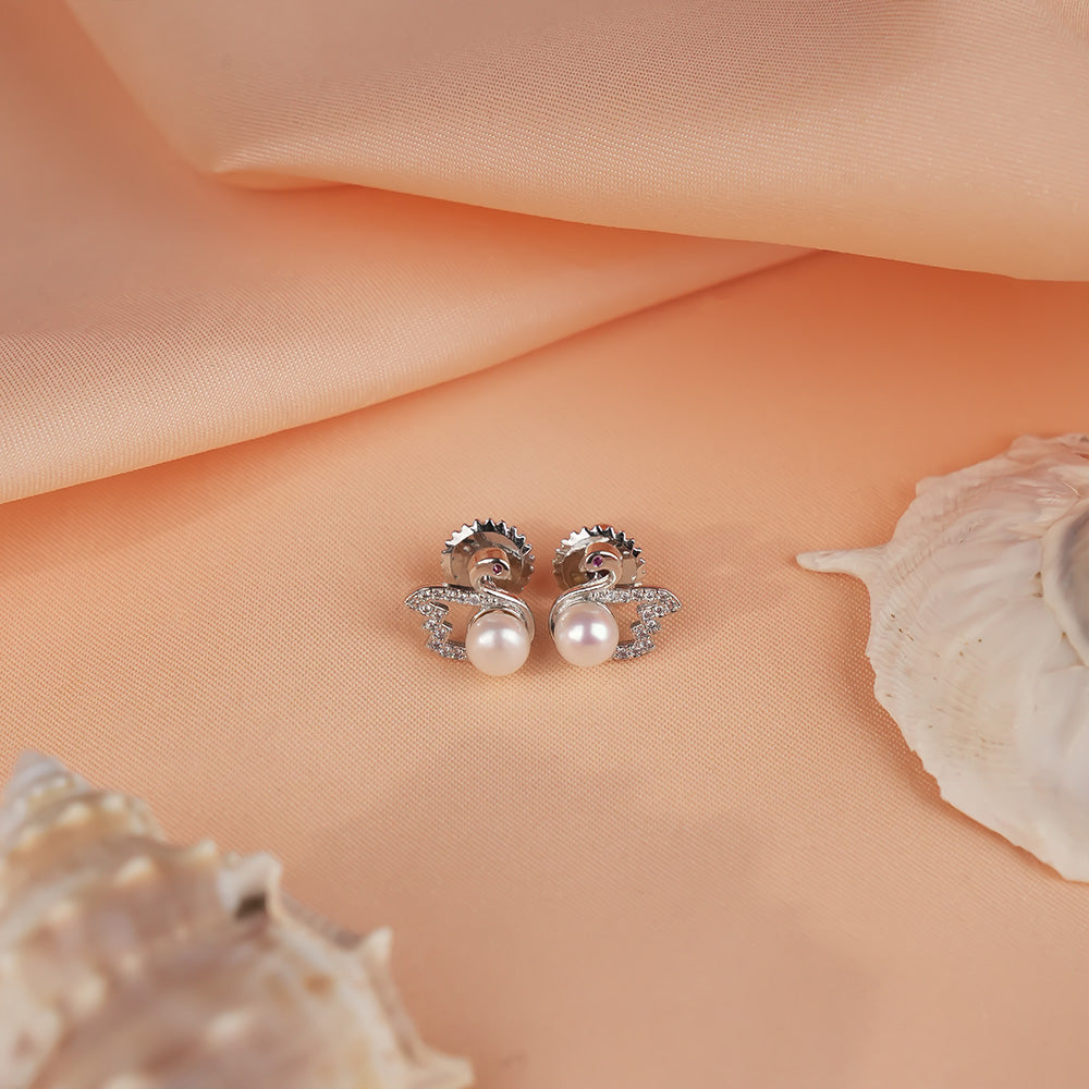 Swan Freshwater Pearl Pendant Set