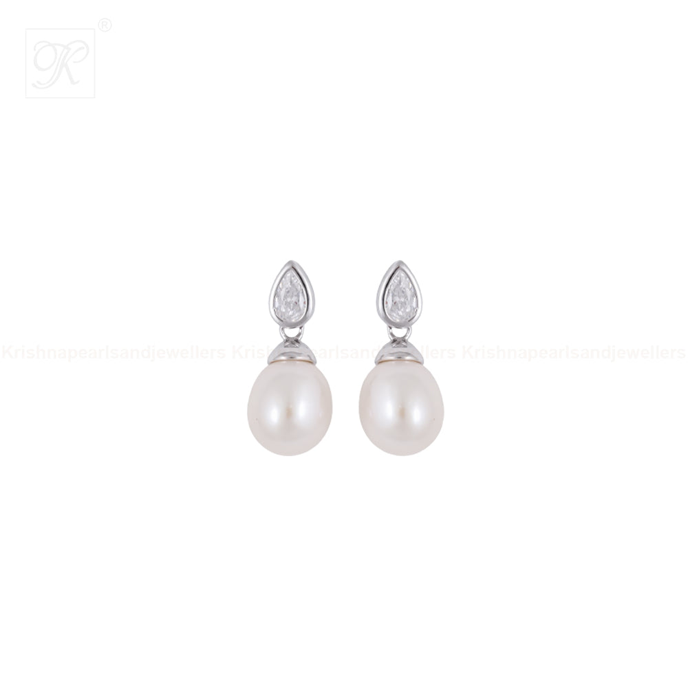 Ivory Grace Drop Set Freshwater Pearl | Krishna Pearls and Jewellers