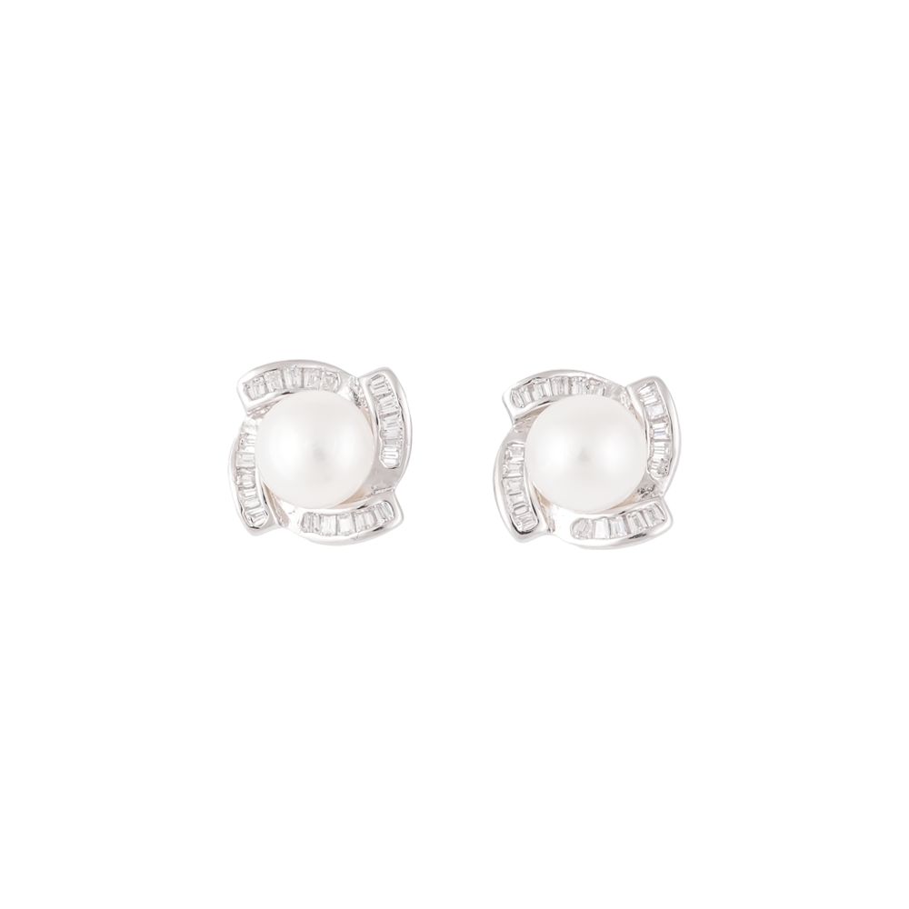 Classic Pearl Stud Earrings with | Krishna Pearls and Jewellers