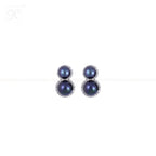 Midnight Cascade Blue Pearl Set – Dual Drop | Krishna Pearls and Jewellers