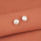 Ivory Radiance Classic Pearl Stud Earrings | Krishna Pearls and Jewellers