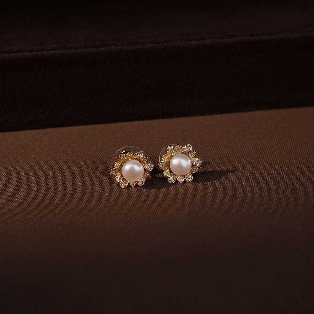 Golden Bloom Pearl Jewelry Set Freshwater | Krishna Pearls and Jewellers