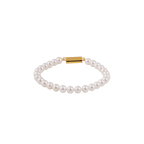 Golden Grace: Classic White Pearl Bracelet | Krishna Pearls and Jewellers