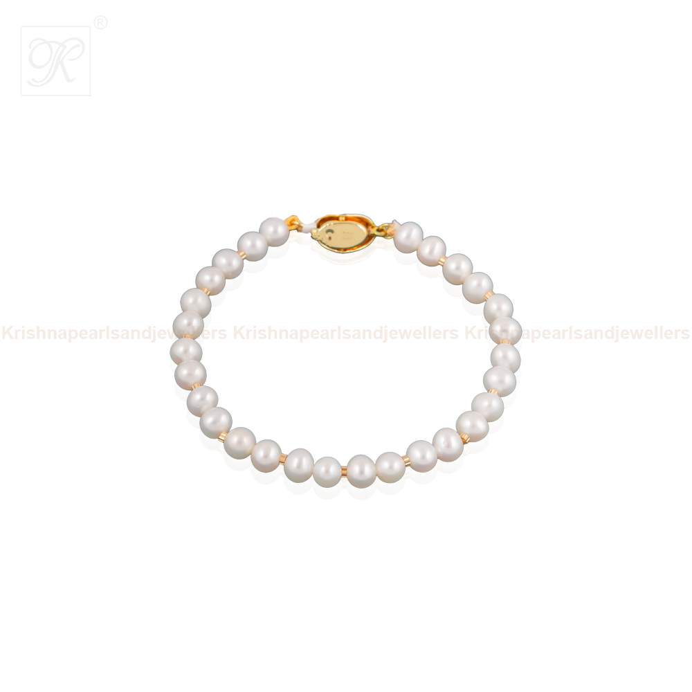Timeless Elegance – White Pearl Bracelet | Krishna Pearls and Jewellers