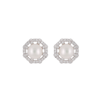 Silver CZ Pearl Tops Freshwater Pearl | Krishna Pearls and Jewellers