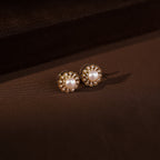Elegant Floral Pearl Pendant Set with Matching Stud Earrings