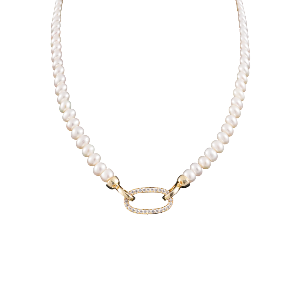 Golden Link White Pearl String Freshwater | Krishna Pearls and Jewellers