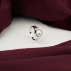 Modern Prestige: White Pearl Ring with | Krishna Pearls and Jewellers