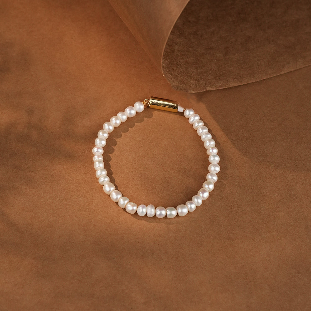 Classic Double-Layer Pearl Necklace with Pearl Stud Earrings & Pearl Bracelet | Timeless Pearl Jewellery Combo Set for Women