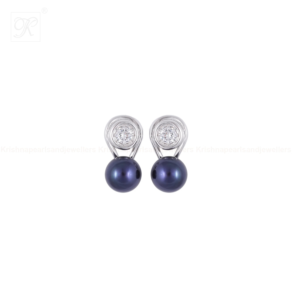 Midnight Sparkle Pearl Set – Black ROUND | Krishna Pearls and Jewellers
