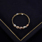 Floral Pearl Pendant Necklace Set with Matching Earrings & Freshwater Pearl Bracelet | Elegant Rose Design Jewellery Combo Set