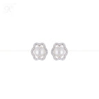 Floral Wave Pearl Set – CZ Framed ROUND | Krishna Pearls and Jewellers