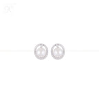 Luminous Halo Pearl Set – CZ Framed ROUND | Krishna Pearls and Jewellers