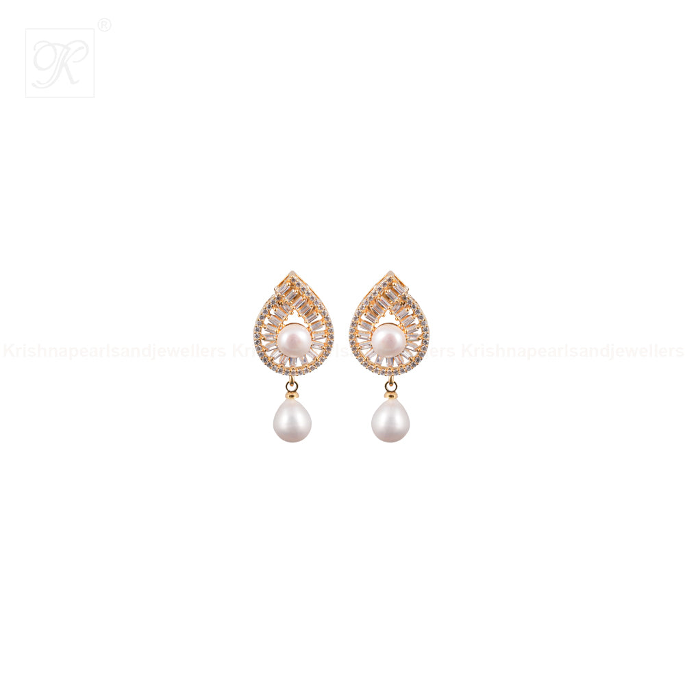 Golden Grace Pearl Jewelry Set Freshwater | Krishna Pearls and Jewellers