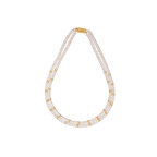 Double-Strand White Pearl String with Gold | Krishna Pearls and Jewellers
