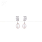 Radiant Drop Pearl Set – CZ Double-Band | Krishna Pearls and Jewellers