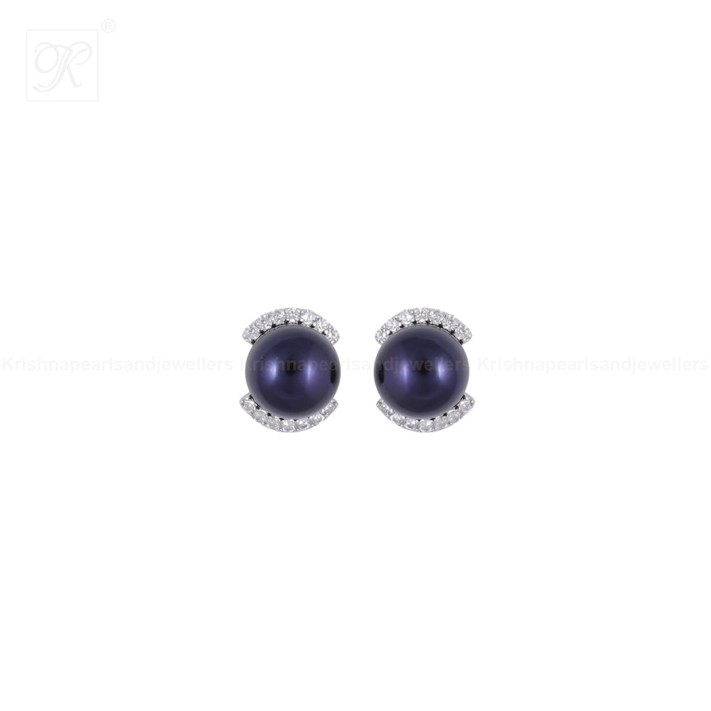 Midnight Halo Pearl Set – Black ROUND | Krishna Pearls and Jewellers