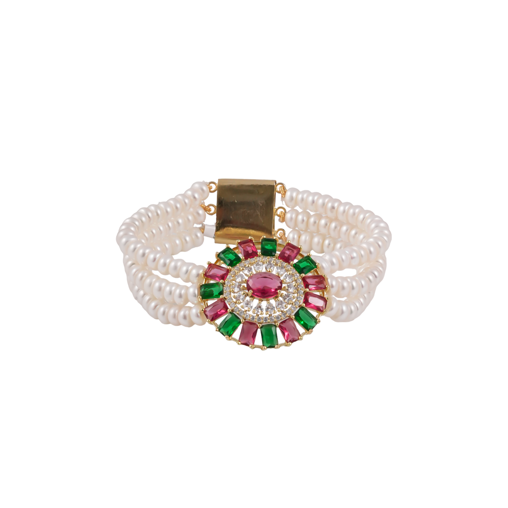 Elegant Pearl Bracelet with Multicolor | Krishna Pearls and Jewellers