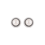 Silver white pearl with CZ earrings | Krishna Pearls and Jewellers