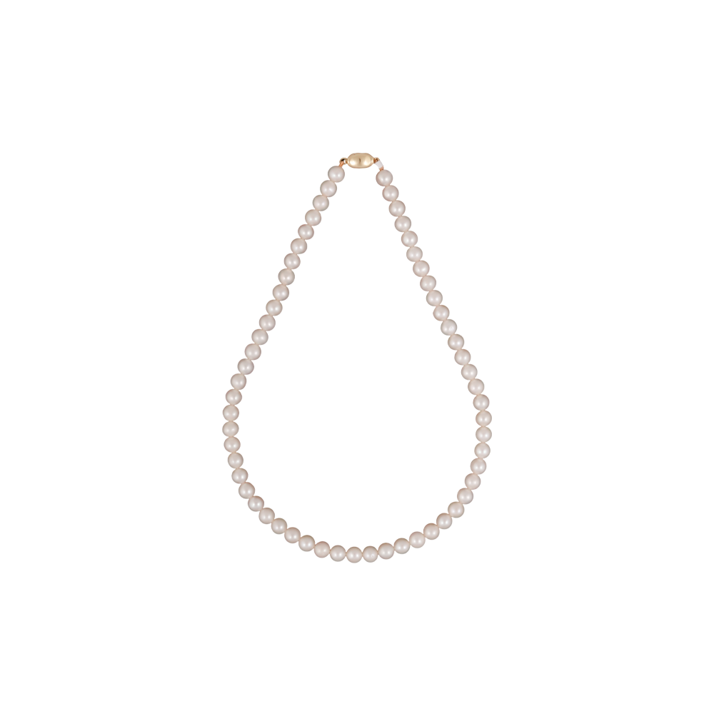 Timeless White Round Pearl String with Rosé | Krishna Pearls and Jewellers