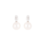 Sleek Simplicity Silver Pearl Stud Drop | Krishna Pearls and Jewellers