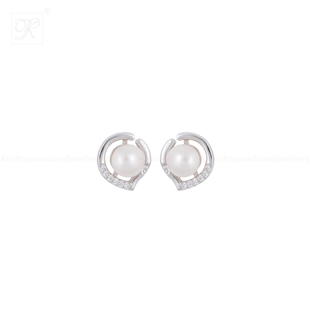 Lunar Grace ROUND Pearl Pendant & Earrings | Krishna Pearls and Jewellers