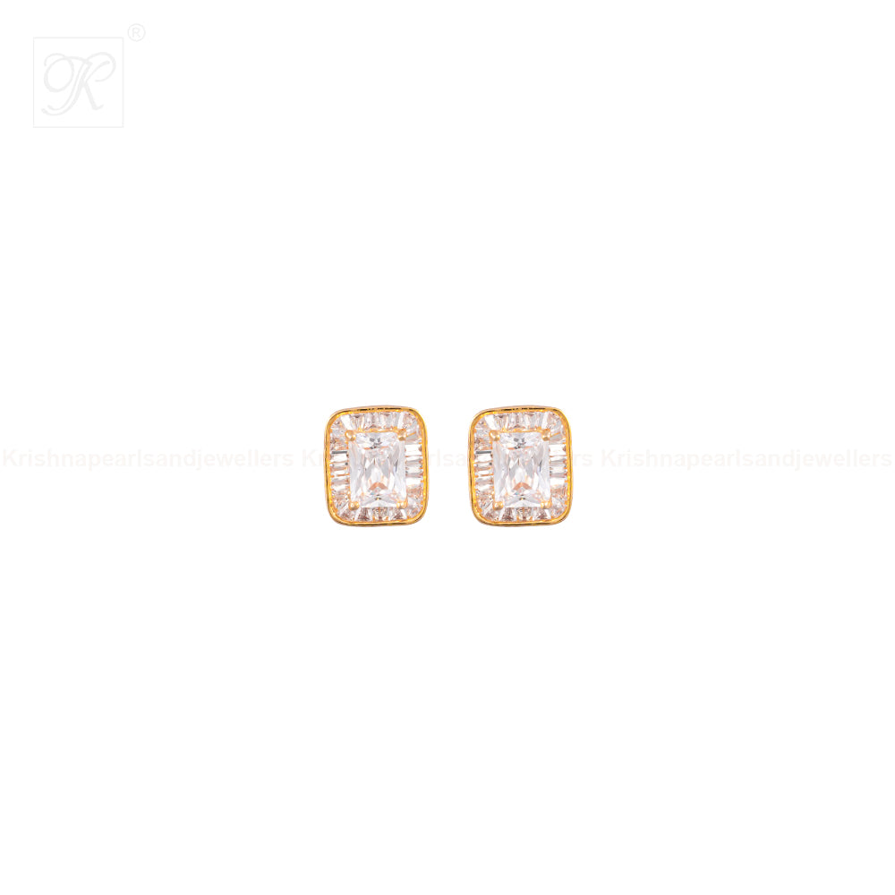 Royal Square Zirconia Pearl Jewelry Set | Krishna Pearls and Jewellers