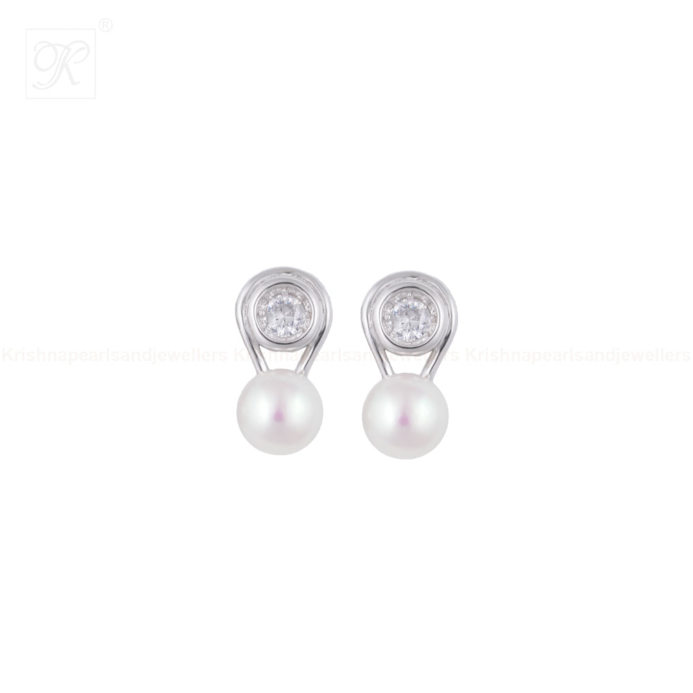 Modern Glow ROUND Pearl Set – CZ Accents in | Krishna Pearls and Jewellers