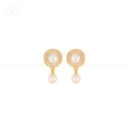 Golden Elegance Drop Pearl Set Freshwater | Krishna Pearls and Jewellers