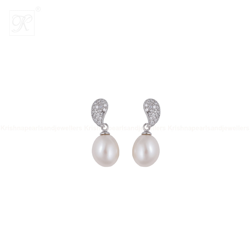 Ivory Grace Teardrop Pearl Set – CZ Paisley | Krishna Pearls and Jewellers