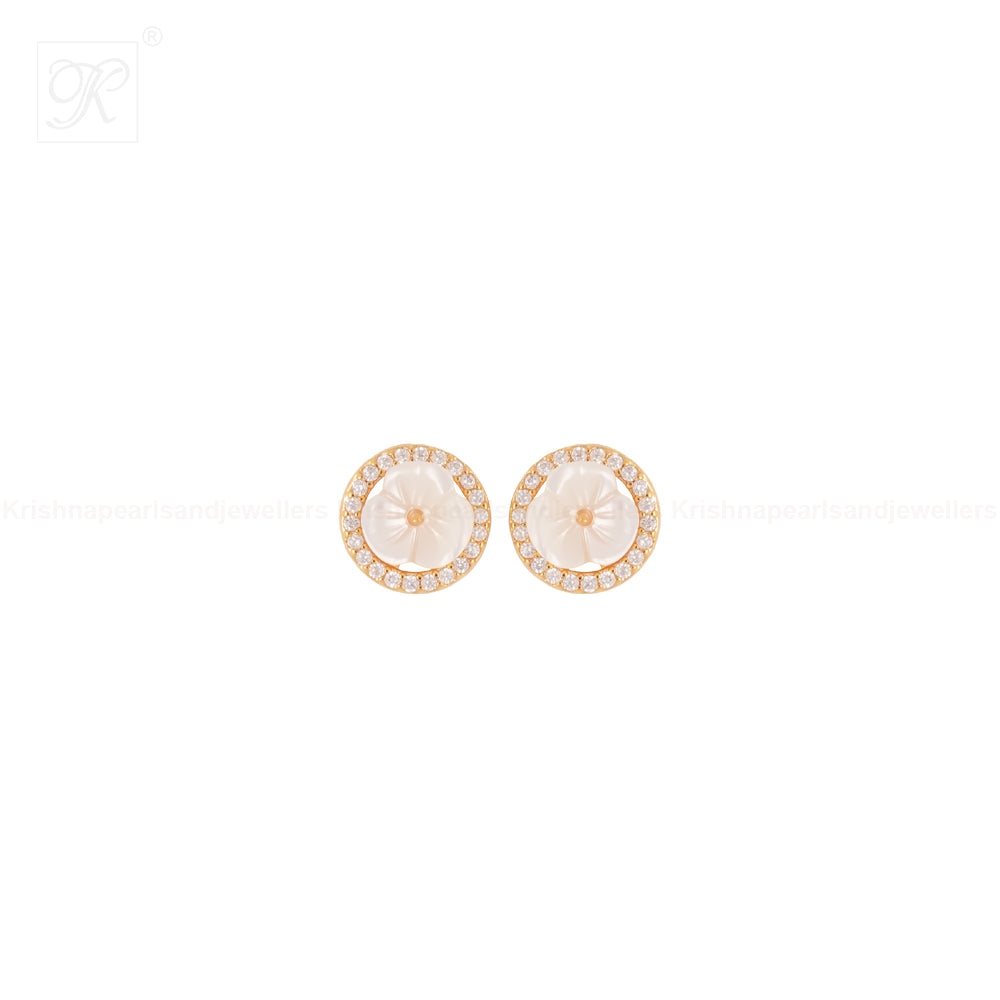Golden Floral Glow Pendant & Earrings Set | Krishna Pearls and Jewellers