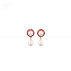 Crimson Halo Pearl Jewelry Set Freshwater | Krishna Pearls and Jewellers