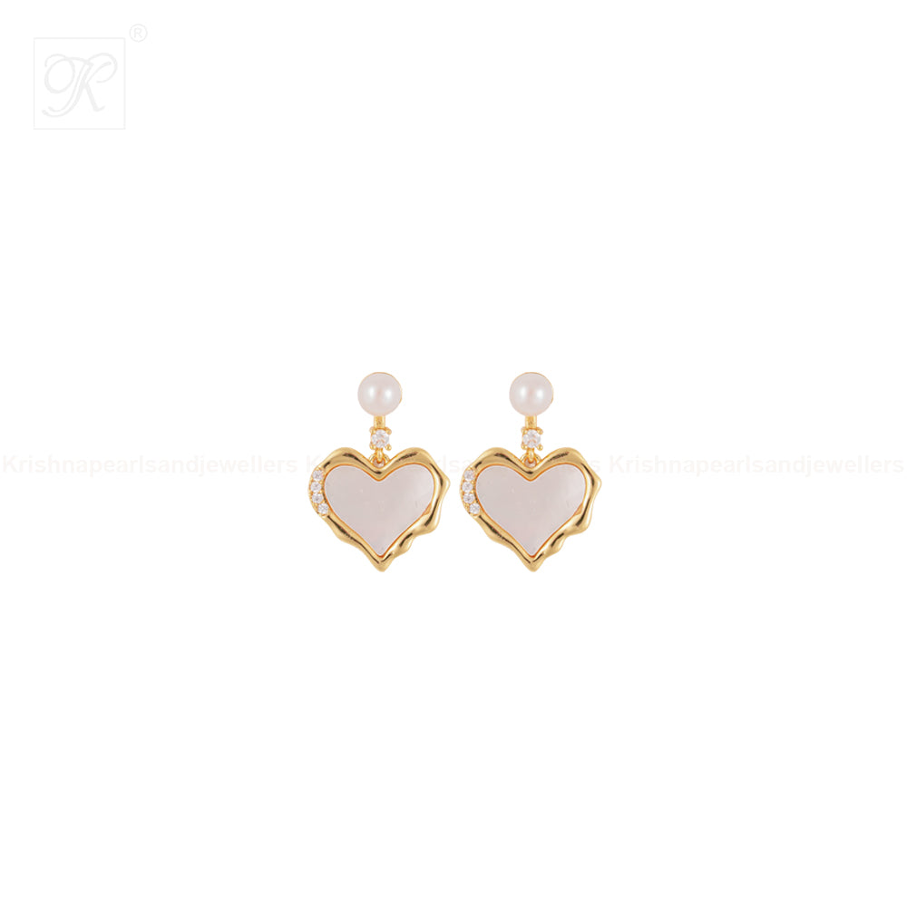 Golden Heart of Pearl Set Freshwater Pearl | Krishna Pearls and Jewellers