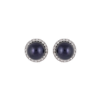 Floral-Inspired Blue CZ Stud Earrings in | Krishna Pearls and Jewellers