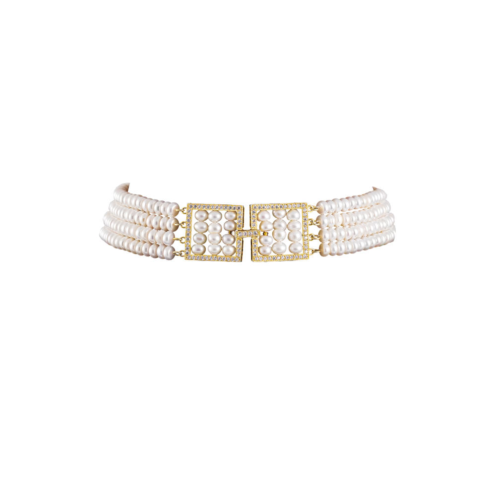 Majestic Heritage Pearl Choker with Ornate | Krishna Pearls and Jewellers