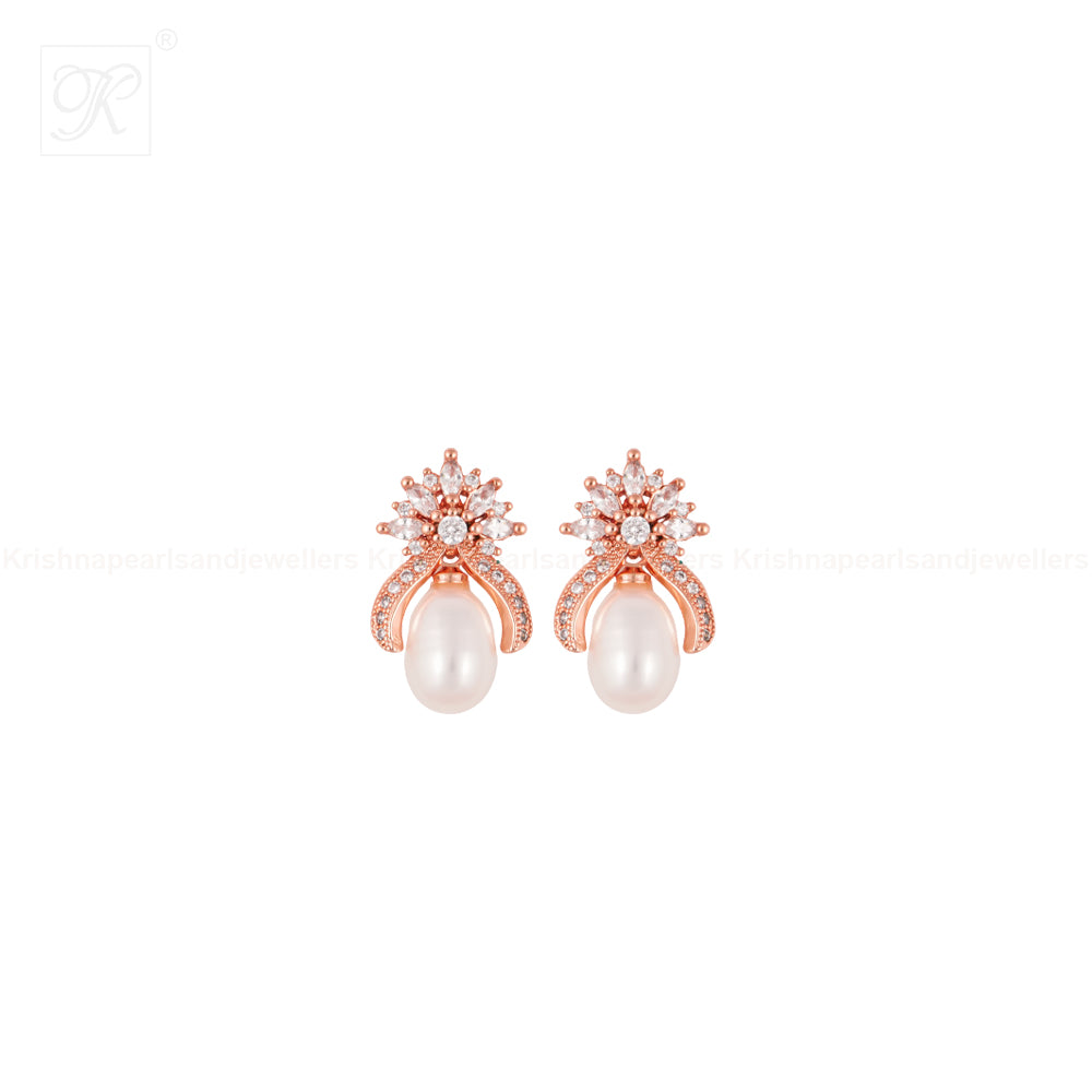 Ivory Drop Sparkle Pendant & Earrings Set | Krishna Pearls and Jewellers