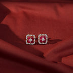 Red Crystal Square Pendant Pearl Jewelry for Women
