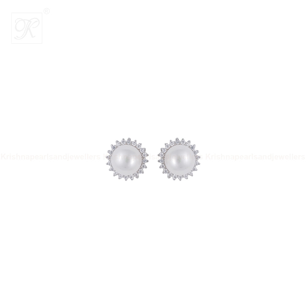 Halo Glow Pearl Set – Classic White Pearls | Krishna Pearls and Jewellers