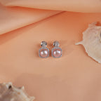 Lavender Freshwater Pearl Silver Pendant & Earrings Set