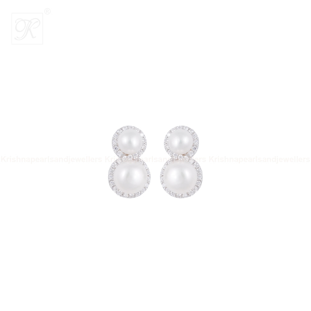 Mocha Glow Pearl Set –BROWN Pearls with CZ | Krishna Pearls and Jewellers