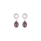 Elegant Black Pearl Drop Earrings with CZ | Krishna Pearls and Jewellers
