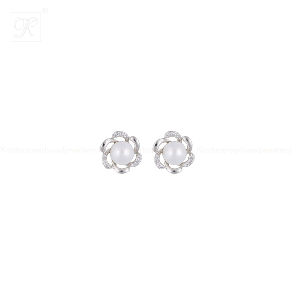 Silver Bloom Pearl Set Freshwater Pearl | Krishna Pearls and Jewellers