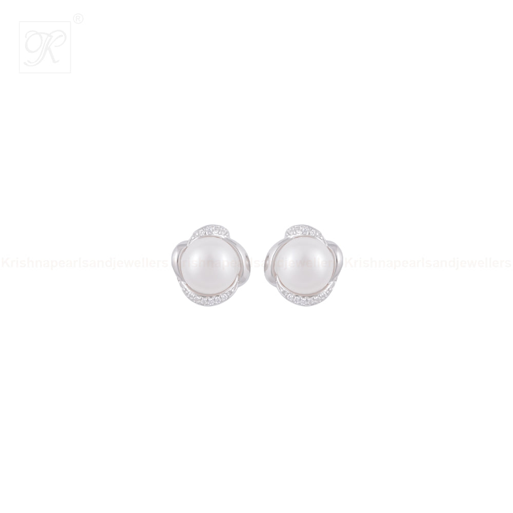 Blooming Elegance Pearl Set – CZ Floral | Krishna Pearls and Jewellers