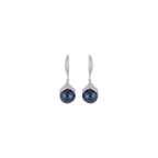 Silver Hanging Pearl Earrings with CZ | Krishna Pearls and Jewellers