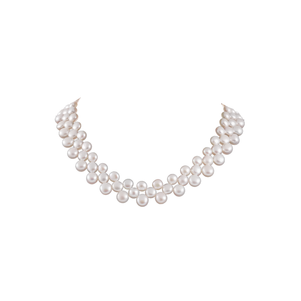 Classic Double-Strand White Pearl Choker | Krishna Pearls and Jewellers