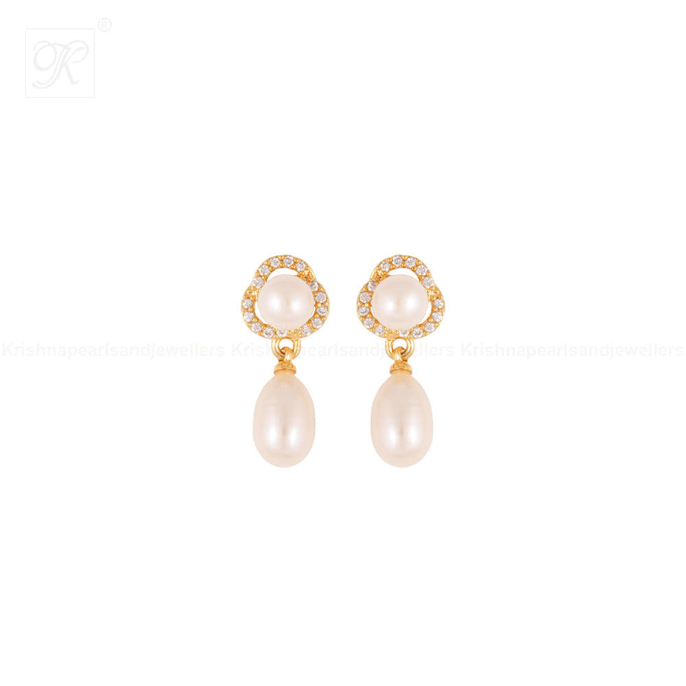 Royal Bloom White Pearl Pendant & Earring | Krishna Pearls and Jewellers