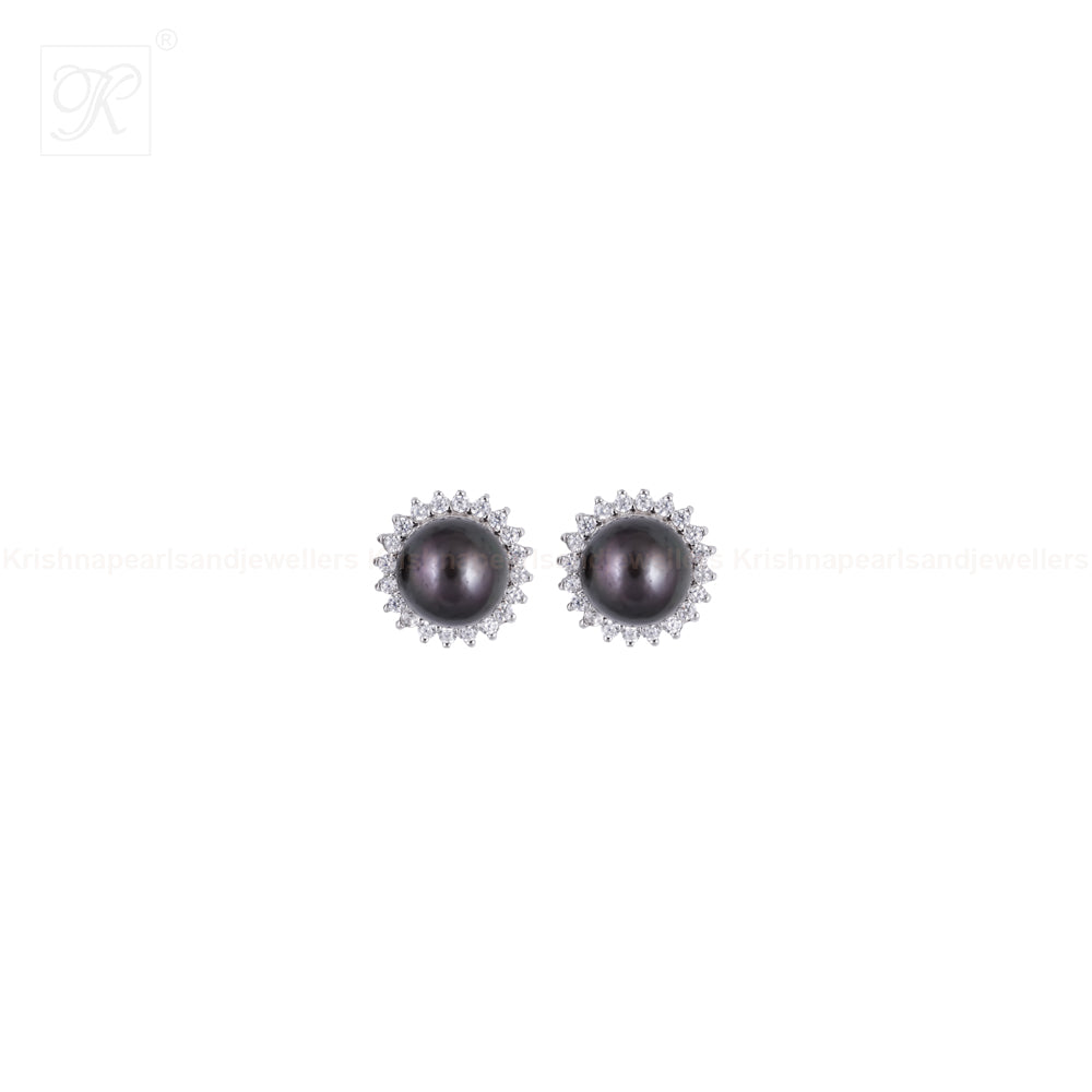 Mocha Glow Pearl Set –BROWN Pearls with CZ | Krishna Pearls and Jewellers