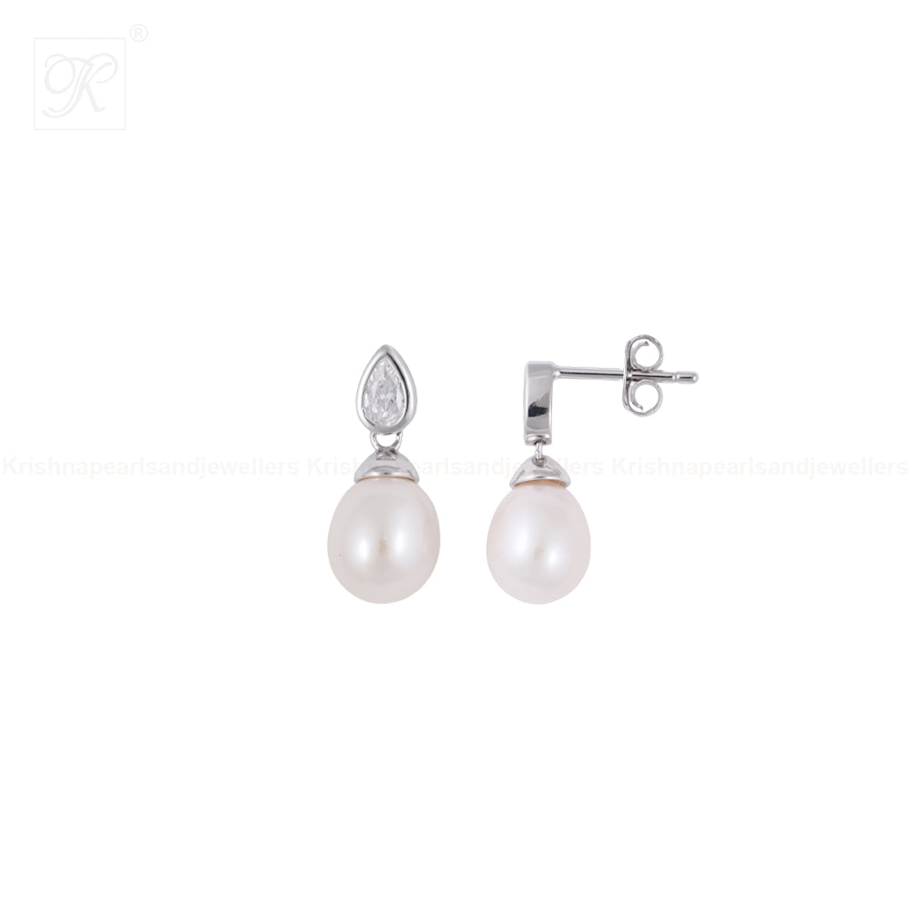 Ivory Grace Drop Set Freshwater Pearl | Krishna Pearls and Jewellers