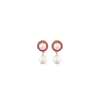 Crimson Halo Pearl Jewelry Set Freshwater | Krishna Pearls and Jewellers