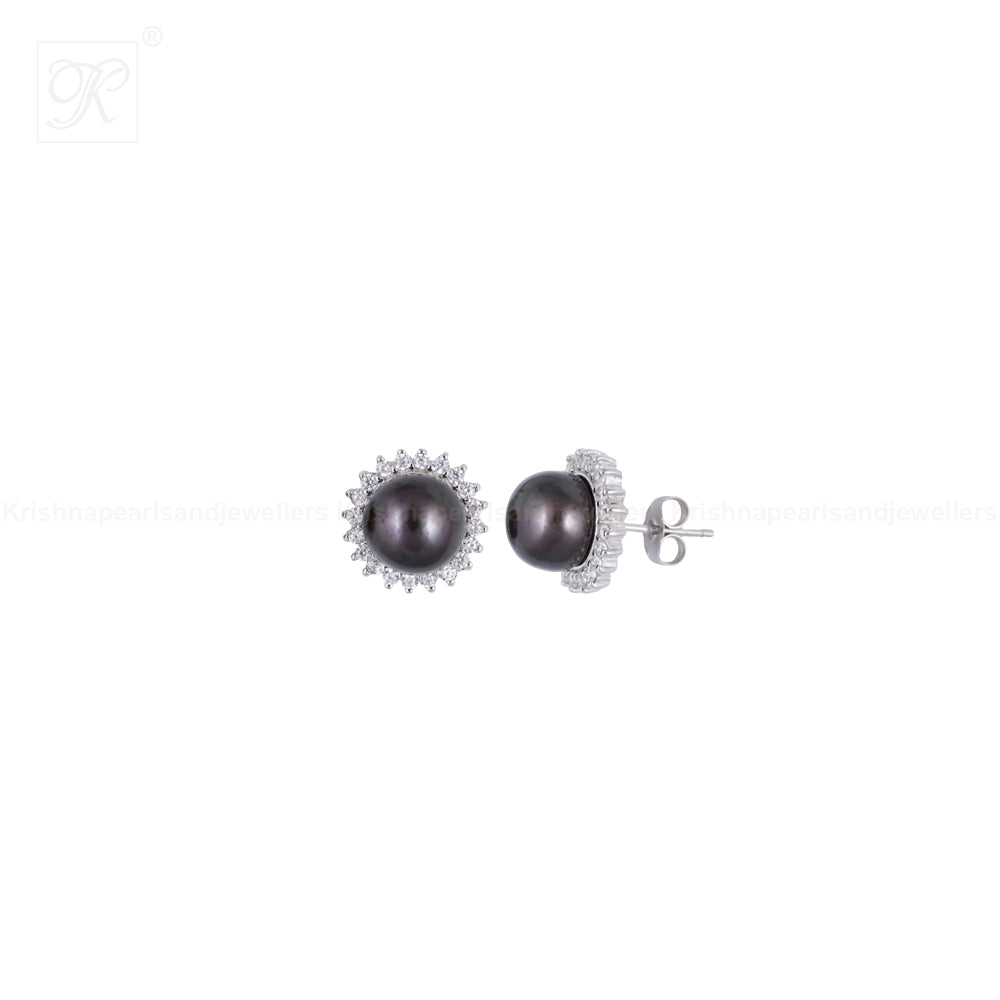Mocha Glow Pearl Set –BROWN Pearls with CZ | Krishna Pearls and Jewellers